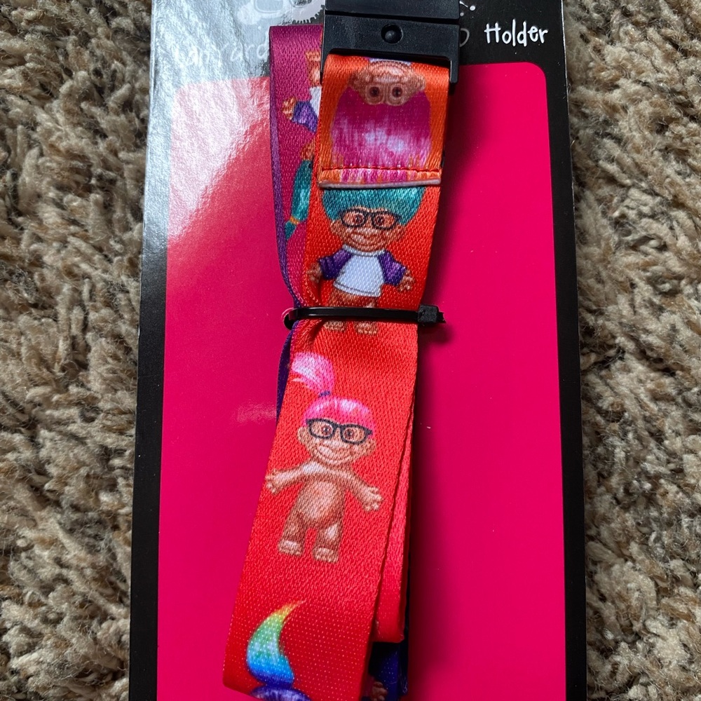 NEW! Good Luck Trolls Lanyard "Bad Hair Day" Troll Dangle & ID Holder - Picture 3 of 4